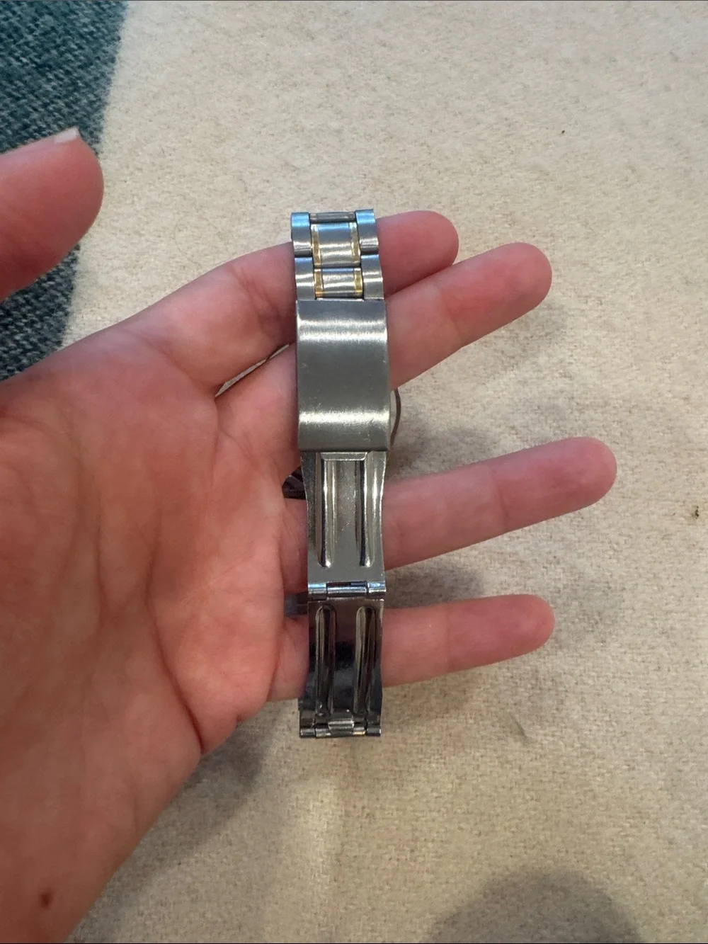 Vintage Geneva Gold Dial Two-Tone Silver and Gold Men's Watch